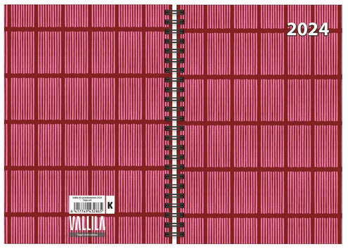 Vuosikalenteri Vallila 2024 A5 Saga Red