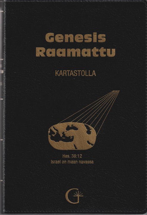 Genesis Raamattu Kartastolla (musta, rouhenahkakantinen)