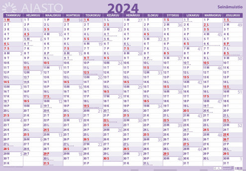 Seinämuistio 2024 (seinäkalenteri)