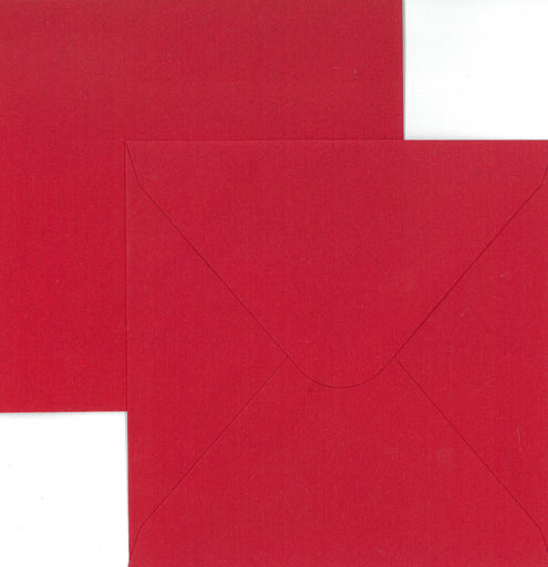 Korttipohja ja kirjekuori 5 kpl neliö punainen