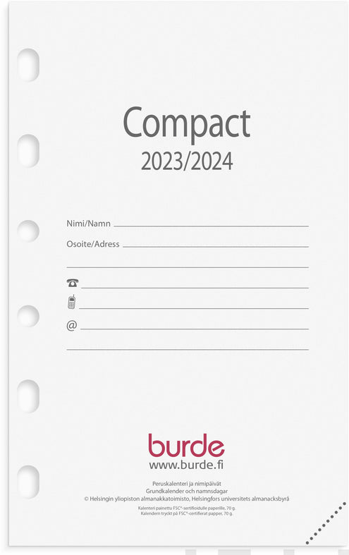 Compact kalenteripaketti 2023-2024 (lukuvuosikalenteri)