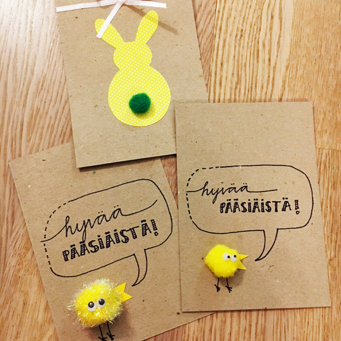 Pääsäiskortteja pompuloilla