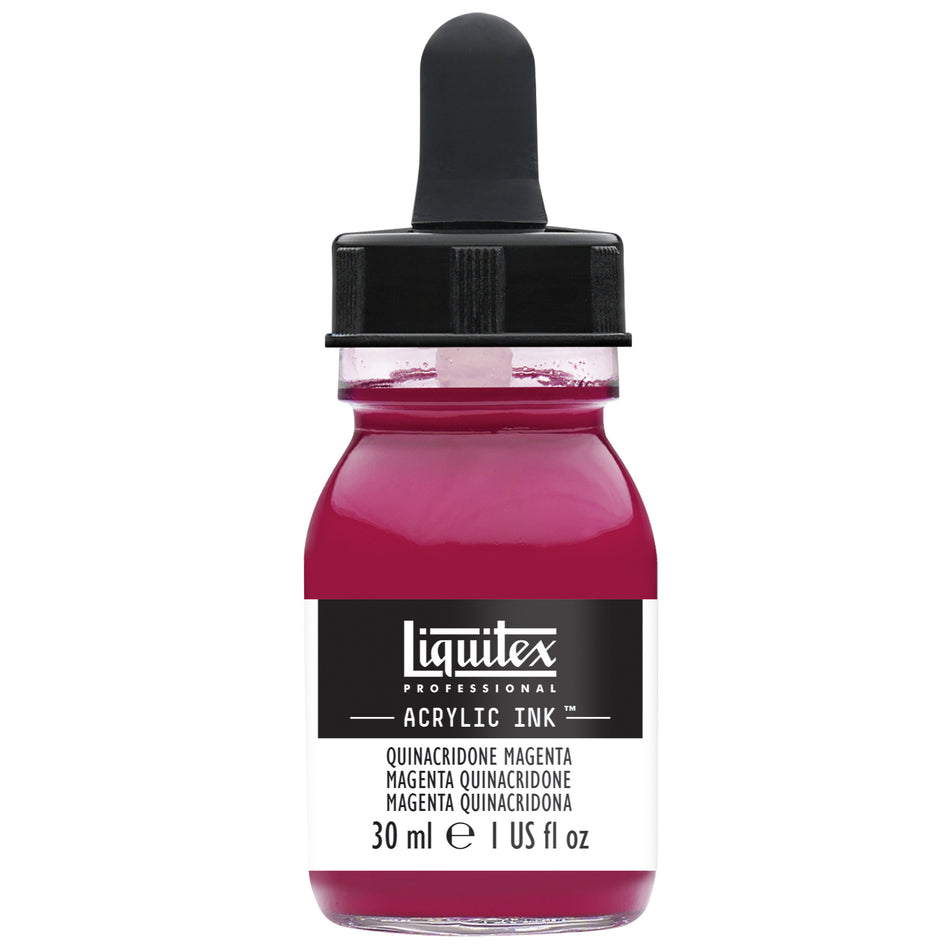 Valokuva tuotteesta Akryylimuste 30 ml 114 Quinacridone Magenta Liquitex Acrylic Ink, kuuluu tuoteryhmään Taidetarvikkeet.