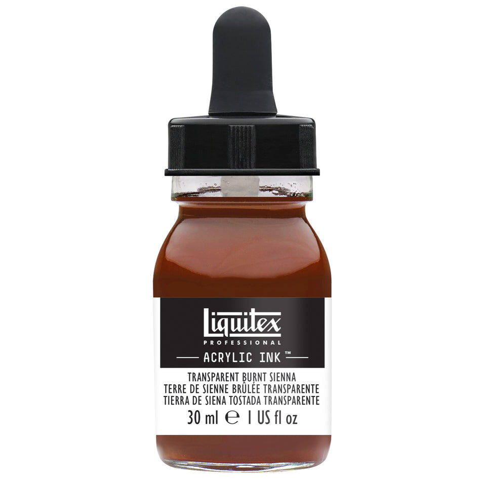 Valokuva tuotteesta Akryylimuste 30 ml 129 Transparent Burnt Sienna Liquitex Acrylic Ink, kuuluu tuoteryhmään Taidetarvikkeet.