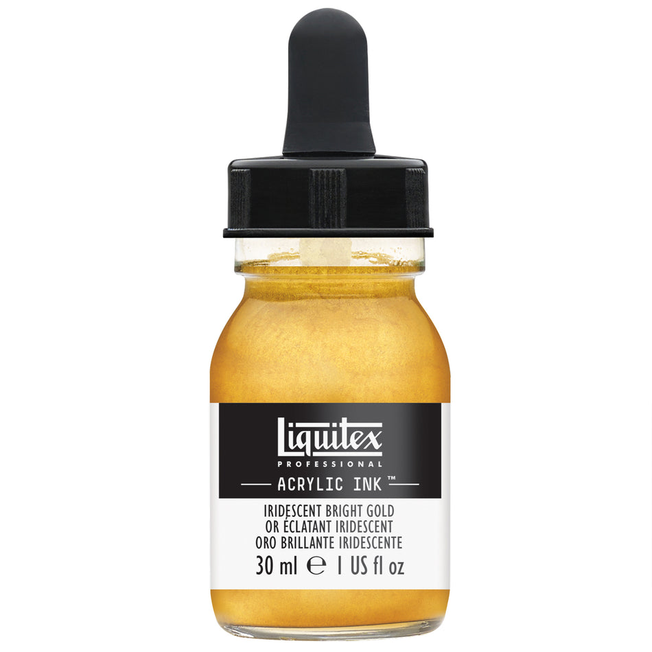 Valokuva tuotteesta Akryylimuste 30 ml 234 Iridescent Bright Gold Liquitex Acrylic Ink, kuuluu tuoteryhmään Taidetarvikkeet.