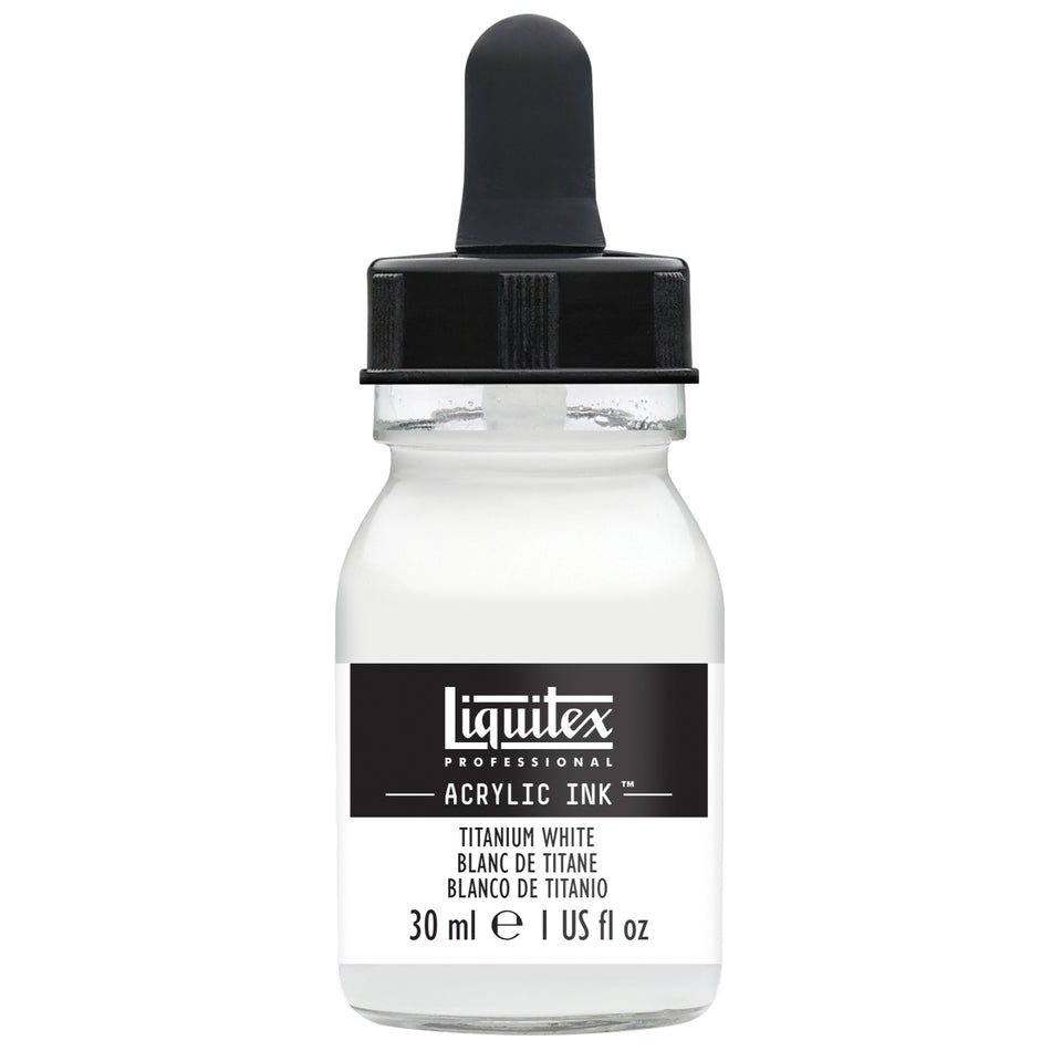 Valokuva tuotteesta Akryylimuste 30 ml 432 Titanium White Liquitex Acrylic Ink, kuuluu tuoteryhmään Taidetarvikkeet.