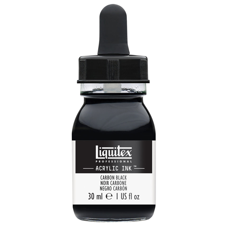 Valokuva tuotteesta Akryylimuste 30 ml 337 Carbon Black Liquitex Acrylic Ink, kuuluu tuoteryhmään Taidetarvikkeet.