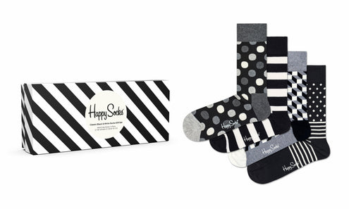 Sukat Happy Socks 41-46 Classic Black & White lahjapakkaus