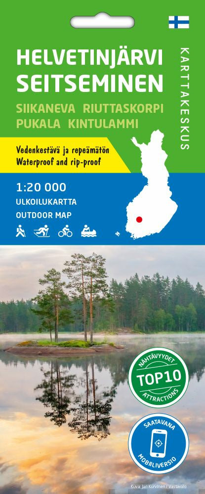 Helvetinjärvi Seitseminen ulkoilukartta 1:20 000