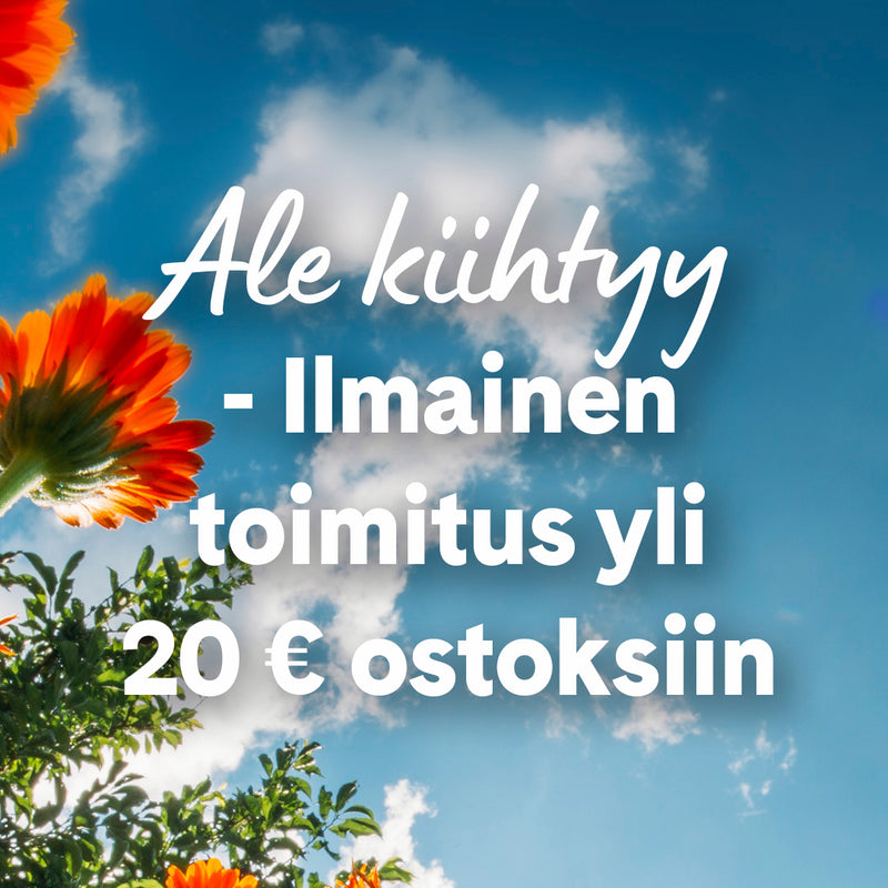 Ilmainen toimitus yli 20 € ostoksiin. Ale päättyy pian. Klikkaa ja lue lisää.