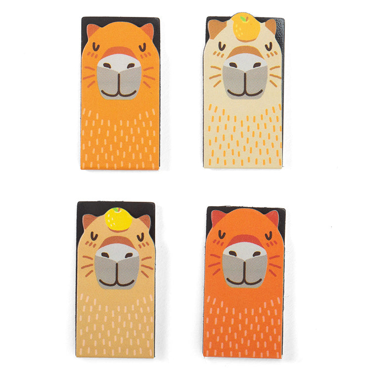 Valokuva tuotteesta Kirjanmerkki magneetilla Kapybara 4 kpl Kikkerland, kuuluu tuoteryhmään Lahjatavarat.