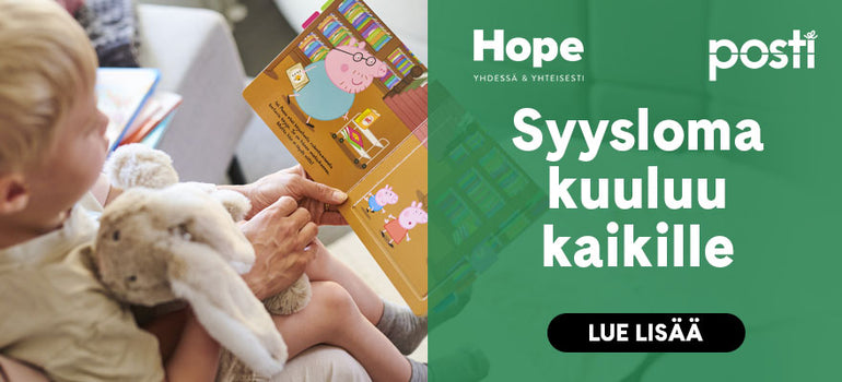 Hope ry x Suomalainen Kirjakauppa: syysloma kuuluu kaikille! Lue lisää ja lahjoita