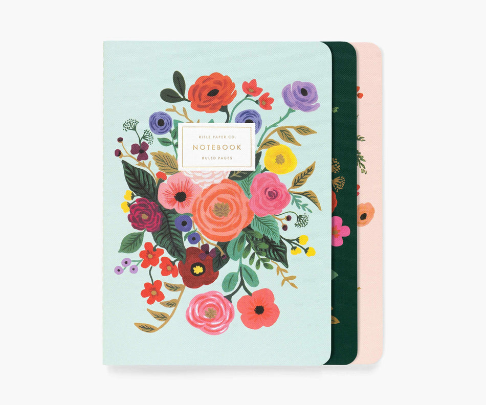 Valokuva tuotteesta Muistivihko 3kpl Garden Party Rifle Paper, kuuluu tuoteryhmään Lehtiöt ja vihkot.