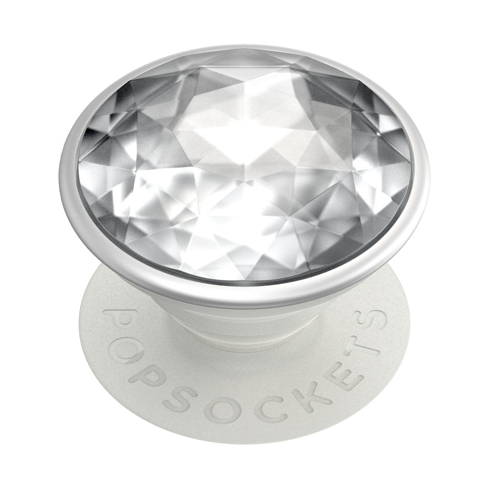 Valokuva tuotteesta Älypuhelimen pidike PopSocket PopGrip Disco Crystal Silver, kuuluu tuoteryhmään Puhelintarvikkeet.