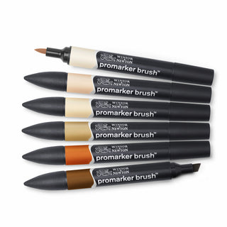 Sivellintussi Brush Promarker 6 väriä Skin Tones W&N
