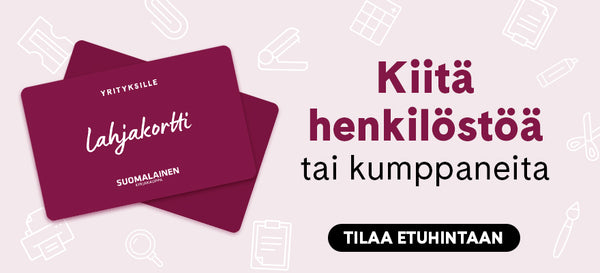 Yritysasiakas: kiitä henkilöstöä tai kumppaneita Suomalaisen lahjakortilla!
