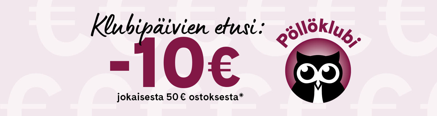 Klubipäivien etusi: 10 euron alennus jokaisesta 50 euron ostoksesta.