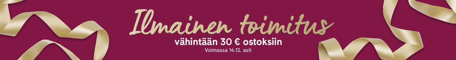 Loppuviikon etu: ilmainen toimitus yli 30€ ostoksiin