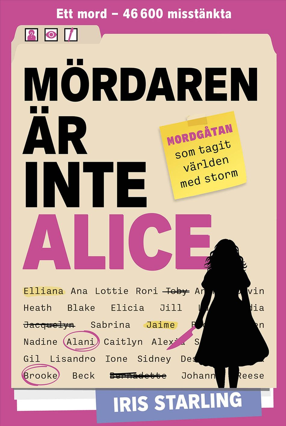Valokuva kirjasta Iris Starling Mördaren är inte Alice : Ett mord – 46 600 misstänkta, kuuluu tuoteryhmään Ruots harrasteet taide.