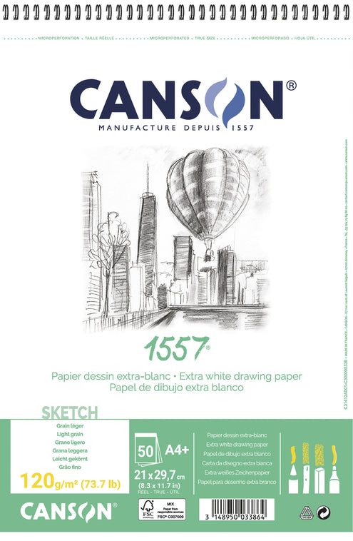 Luonnoslehtiö A4/50 lehteä 120g kierre Canson 1557