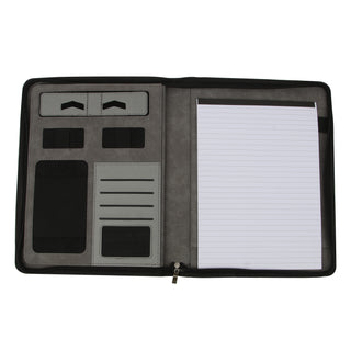 Kokouskansio PU musta, A4 lehtiölle, sisältää avolehtiön