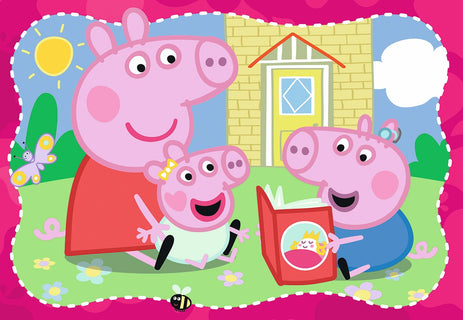 Palapeli 2x12 palaa Peppa Pig - Happy Families