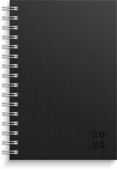 Päiväkirja Textile musta 2025