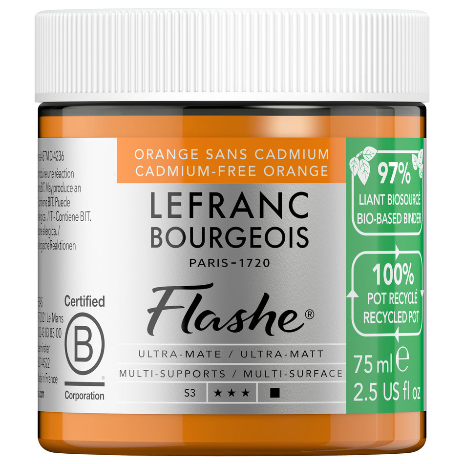 Valokuva tuotteesta Askartelumaali 75 ml Cadmium Free Orange Flashe Bio, kuuluu tuoteryhmään Askartelutarvikkeet.