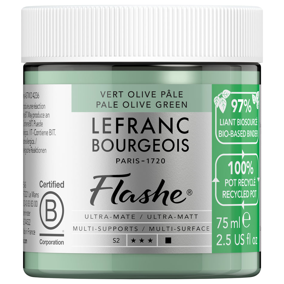 Valokuva tuotteesta Askartelumaali 75 ml Pale Olive Green Flashe Bio, kuuluu tuoteryhmään Askartelutarvikkeet.