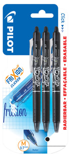 Kuulakynä 3 kpl Pilot Frixion Clicker 0.7 musta