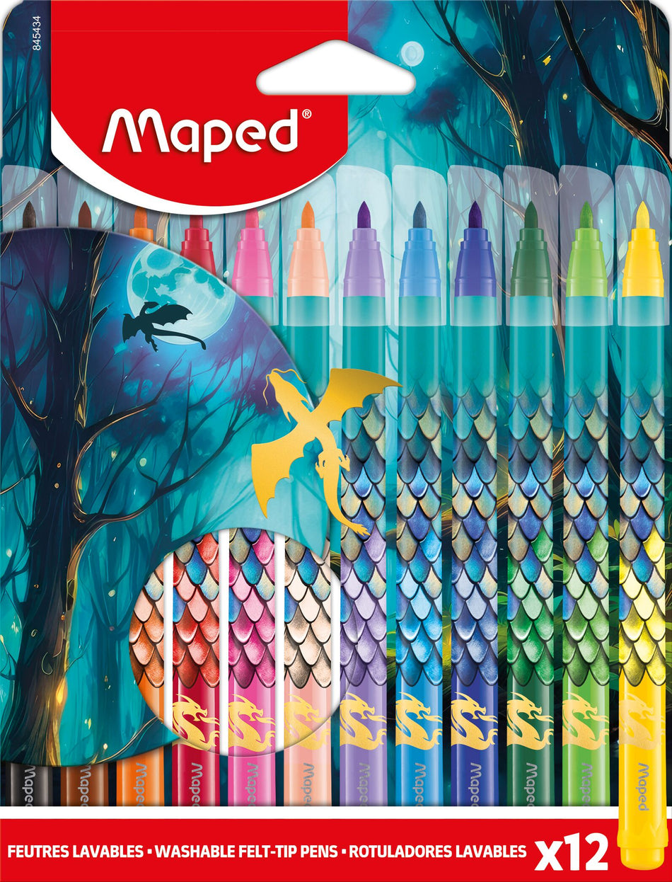 Valokuva tuotteesta Huopakynät 12 kpl  Dragon Maped, kuuluu tuoteryhmään Huopakynät.