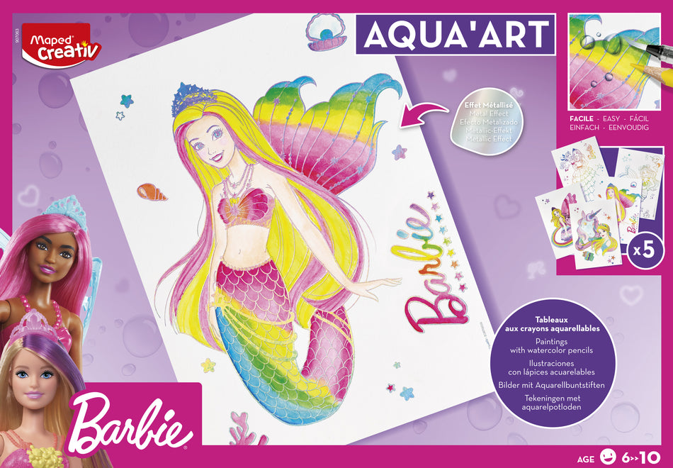 Valokuva tuotteesta Askartelusetti Aqua Art Barbie Maped, kuuluu tuoteryhmään Lasten askartelu  ja piirustus.