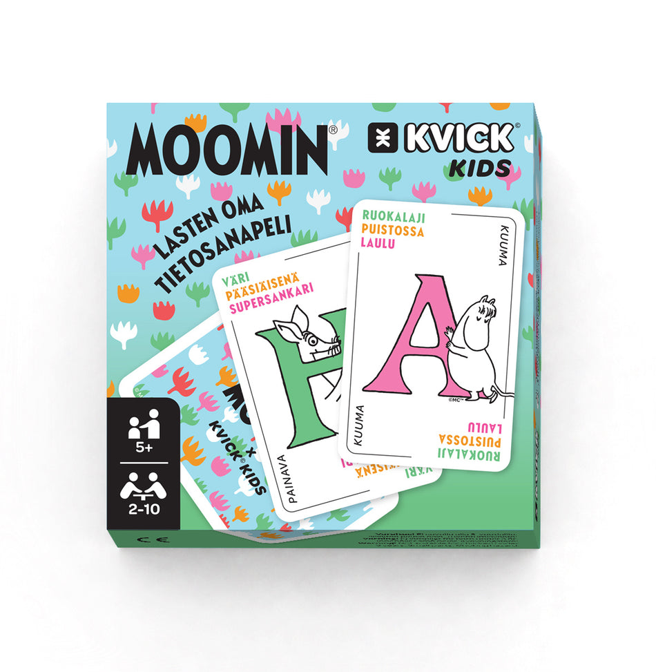 Valokuva tuotteesta Sanatietopeli Kvick Moomin for Kids, kuuluu tuoteryhmään Pelikortit.