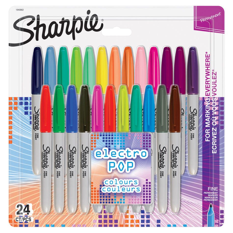 Valokuva tuotteesta Huopakynä 24 kpl Electro POP Sharpie, kuuluu tuoteryhmään Askartelutarvikkeet.