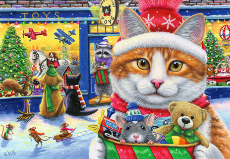 Palapeli 2x24 palaa Christmas Kitties