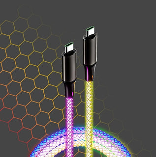 Latauskaapeli USB-C /USB-C 1m RGB-valaistu