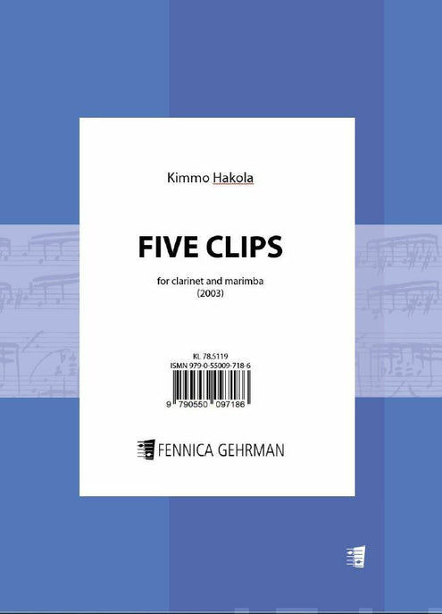 Five Clips for clarinet and marimba - Playing score