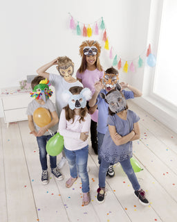 Väritettävät naamarit 6 kpl eläimet