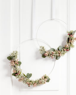 Metallirengas 2 kpl 25cm ja 30 cm valkoinen