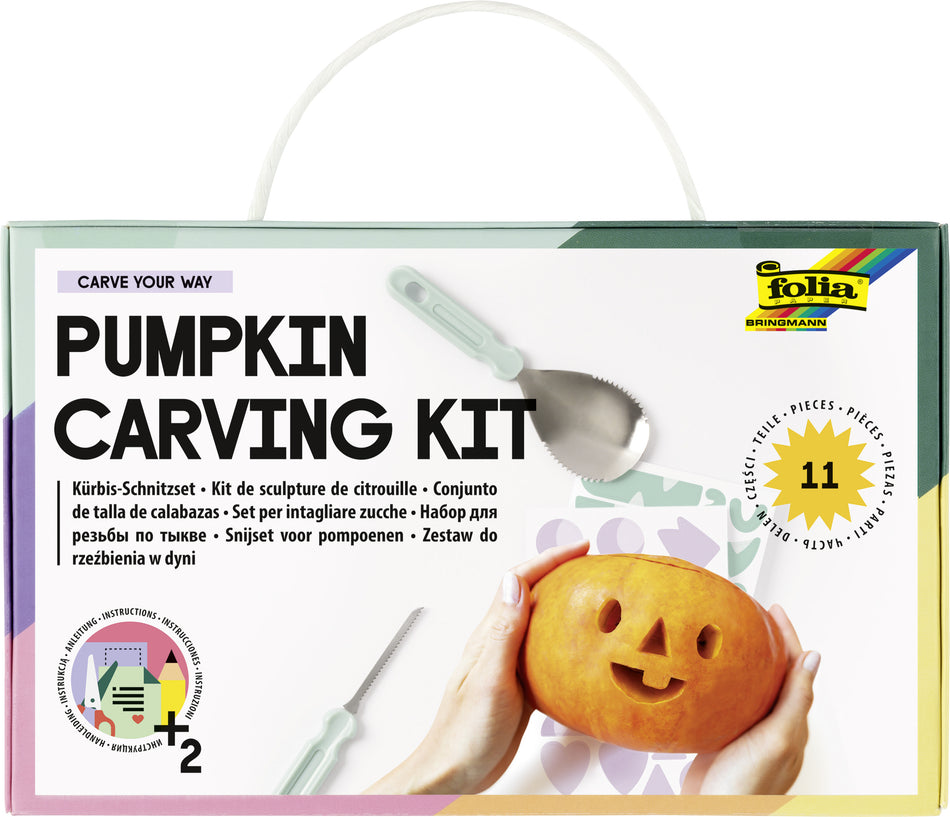 Valokuva tuotteesta Kurpitsankaiverrussetti, kuuluu tuoteryhmään Sesonkiaskartelu.