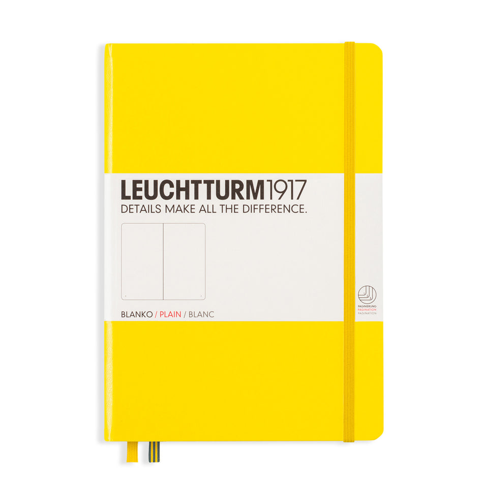 Valokuva tuotteesta Muistikirja A5 Leuchtturm1917 Hard Lemon plain, kovakantinen blanco, kuuluu tuoteryhmään Muistikirjat.