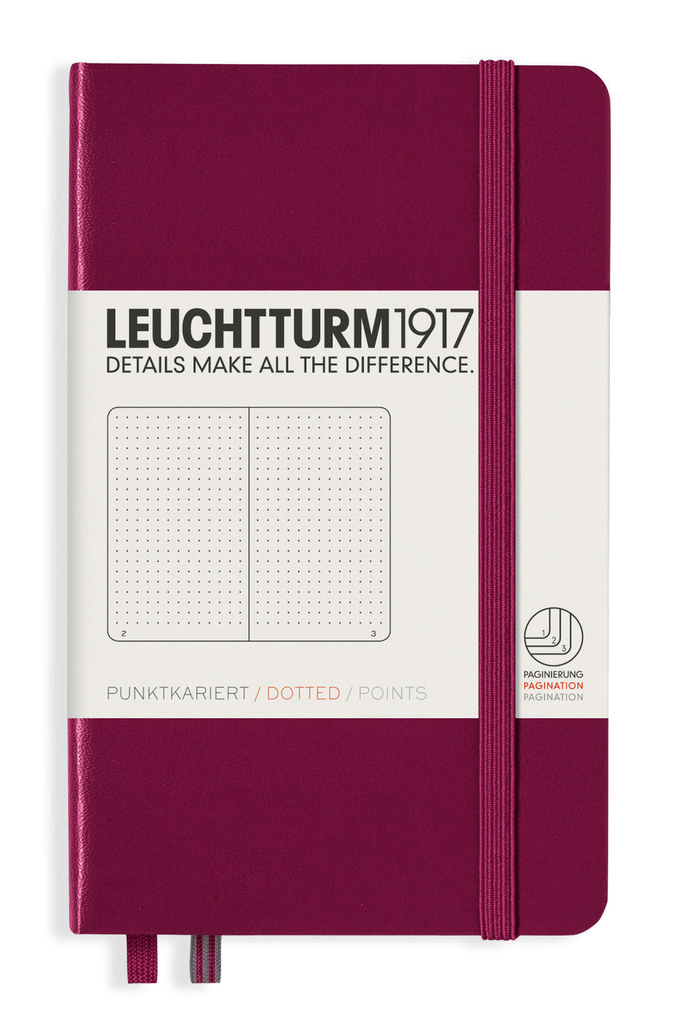 Valokuva tuotteesta Muistikirja A6 Leuchtturm1917 Hard Port Red dotted, kovakantinen pistesivut, kuuluu tuoteryhmään Muistikirjat.