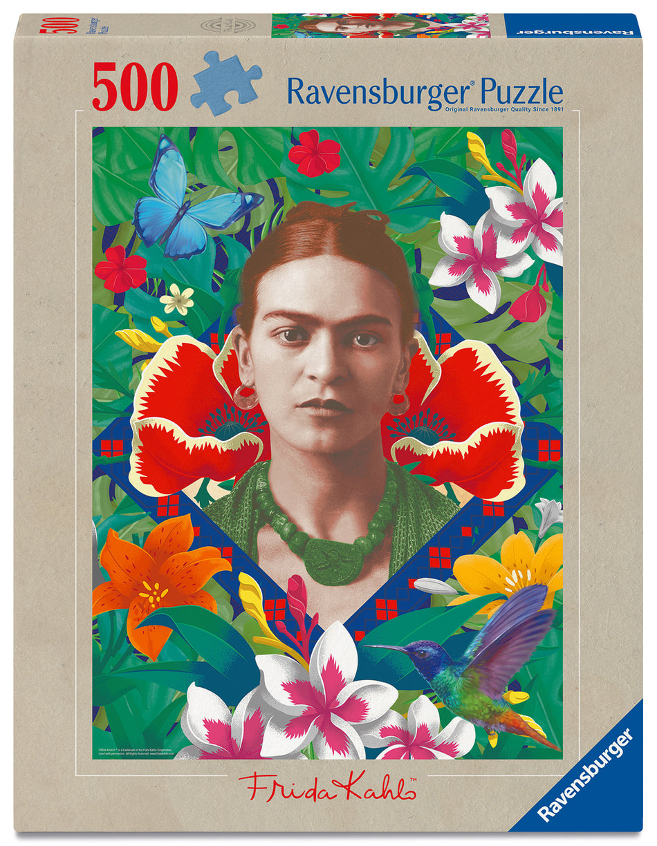 Valokuva tuotteesta Palapeli 500 palaa Frida Kahlo: Blooming Fantasy, kuuluu tuoteryhmään Palapelit.