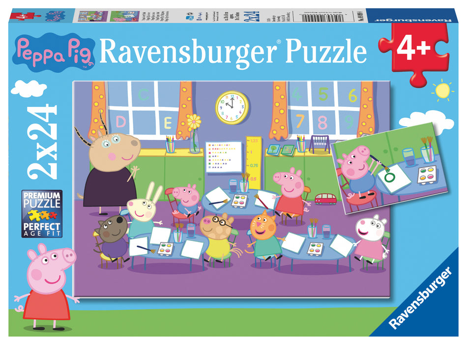 Valokuva tuotteesta Palapeli 2x24 palaa Pipsa Possu - Peppa Pig, kuuluu tuoteryhmään Palapelit.