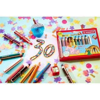 Värikynä 10 kpl Woody 3in1 + teroitin Special Edition Stabilo