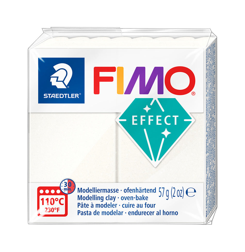 Valokuva tuotteesta Muovailumassa Fimo Effect 08 helmiäisvalkoinen, kuuluu tuoteryhmään Askartelutarvikkeet.