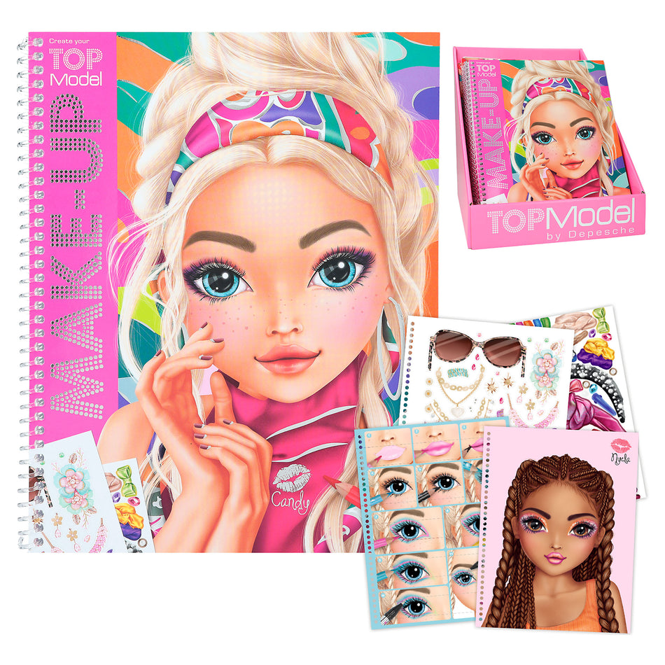 Valokuva kirjasta  TOPModel Make-up Suunnittelukirja, kuuluu tuoteryhmään Väritys-puuhakirjat.