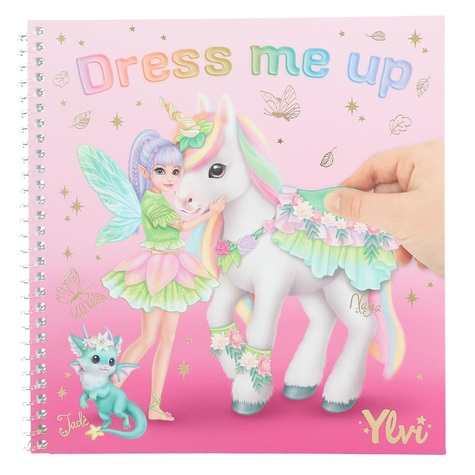 Valokuva kirjasta  Ylvi Dress Me Up Tarrakirja, kuuluu tuoteryhmään Väritys-puuhakirjat.