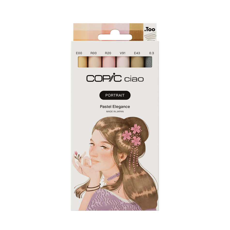 Valokuva tuotteesta Huopakynä Copic Ciao 6 kpl Portrait Elegance, kuuluu tuoteryhmään Taidetarvikkeet.