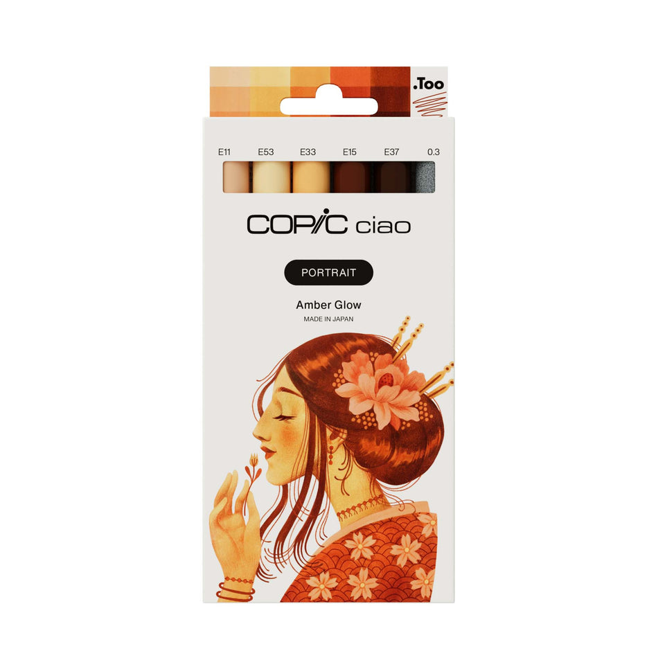 Valokuva tuotteesta Huopakynä Copic Ciao 6 kpl Portrait Amber Glow, kuuluu tuoteryhmään Taidetarvikkeet.